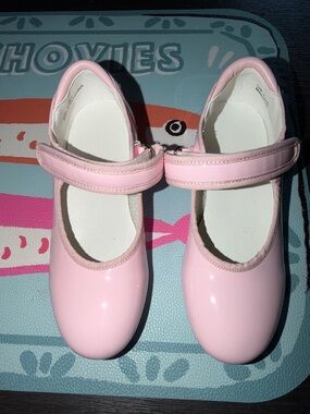 Girls' Pink Mary Jane Tap dance Shoes with Hook-and-Loop Strap